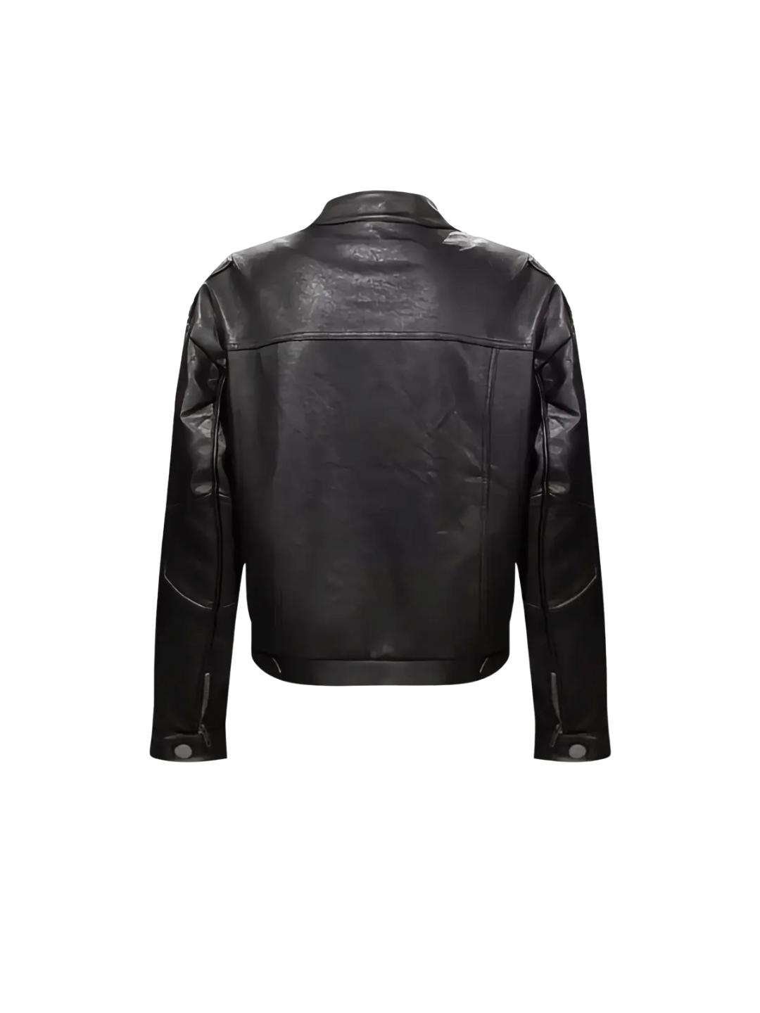 Buckle Closure Leather Jacket