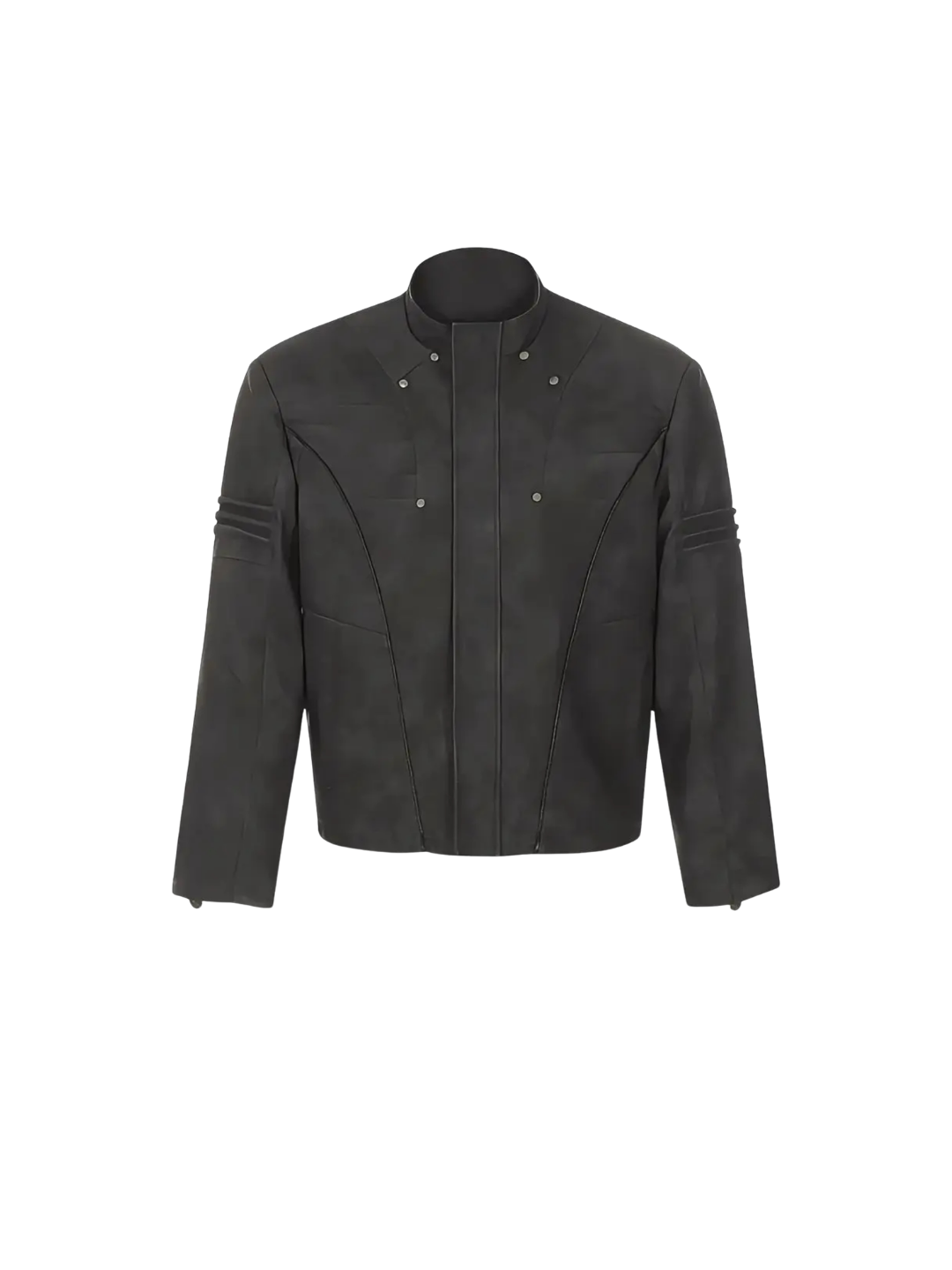 Vintage Distressed PU Leather Jacket