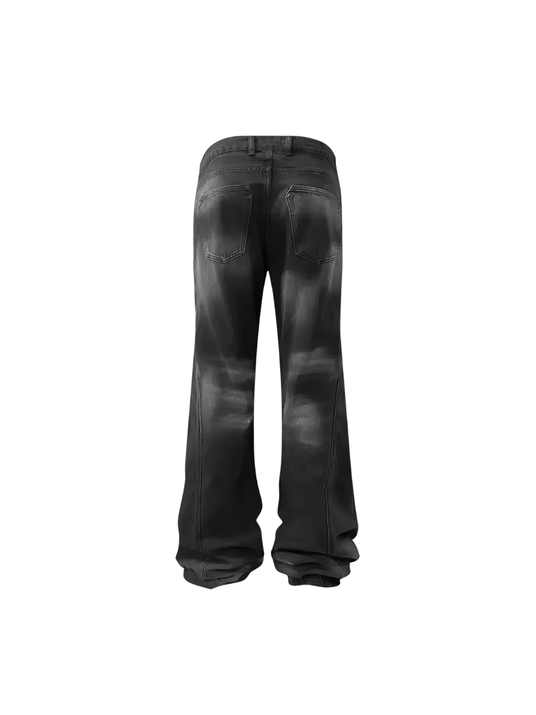 Cracked Whiskers Distressed Wash Flare Denim Pants