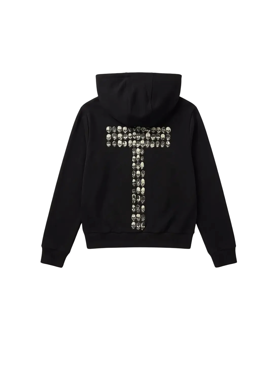 Gothic Skull Cross Graphic Zip Hoodie