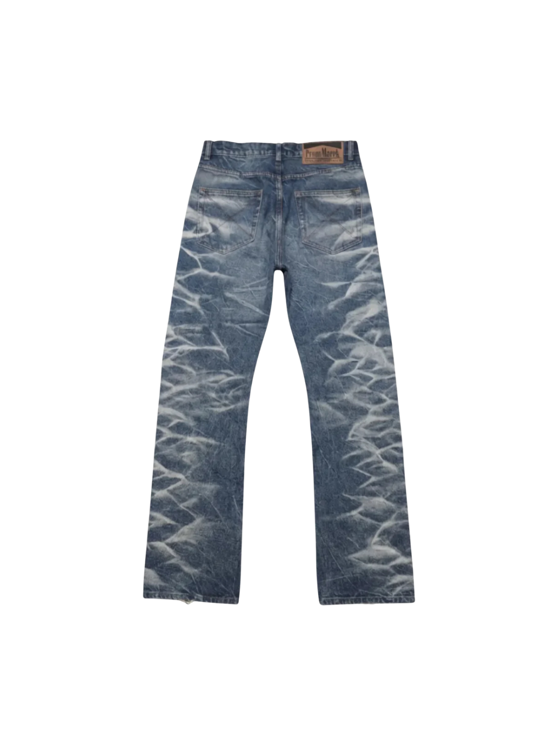Lightning Pattern Faded Denim