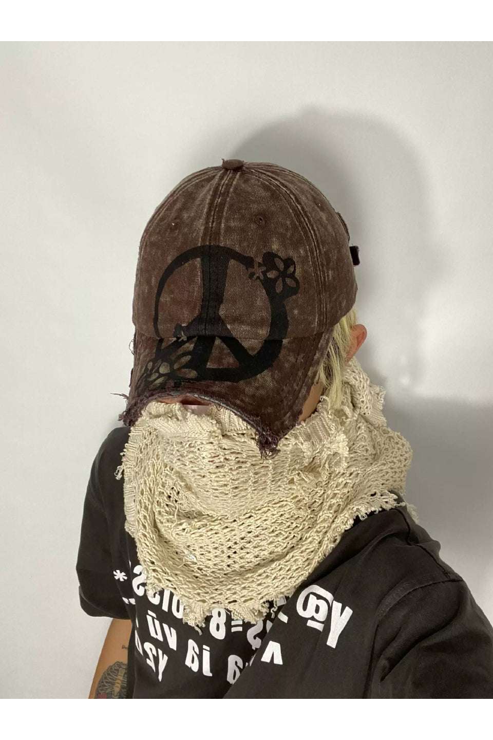 Anti War Floral Painted Fang Cap