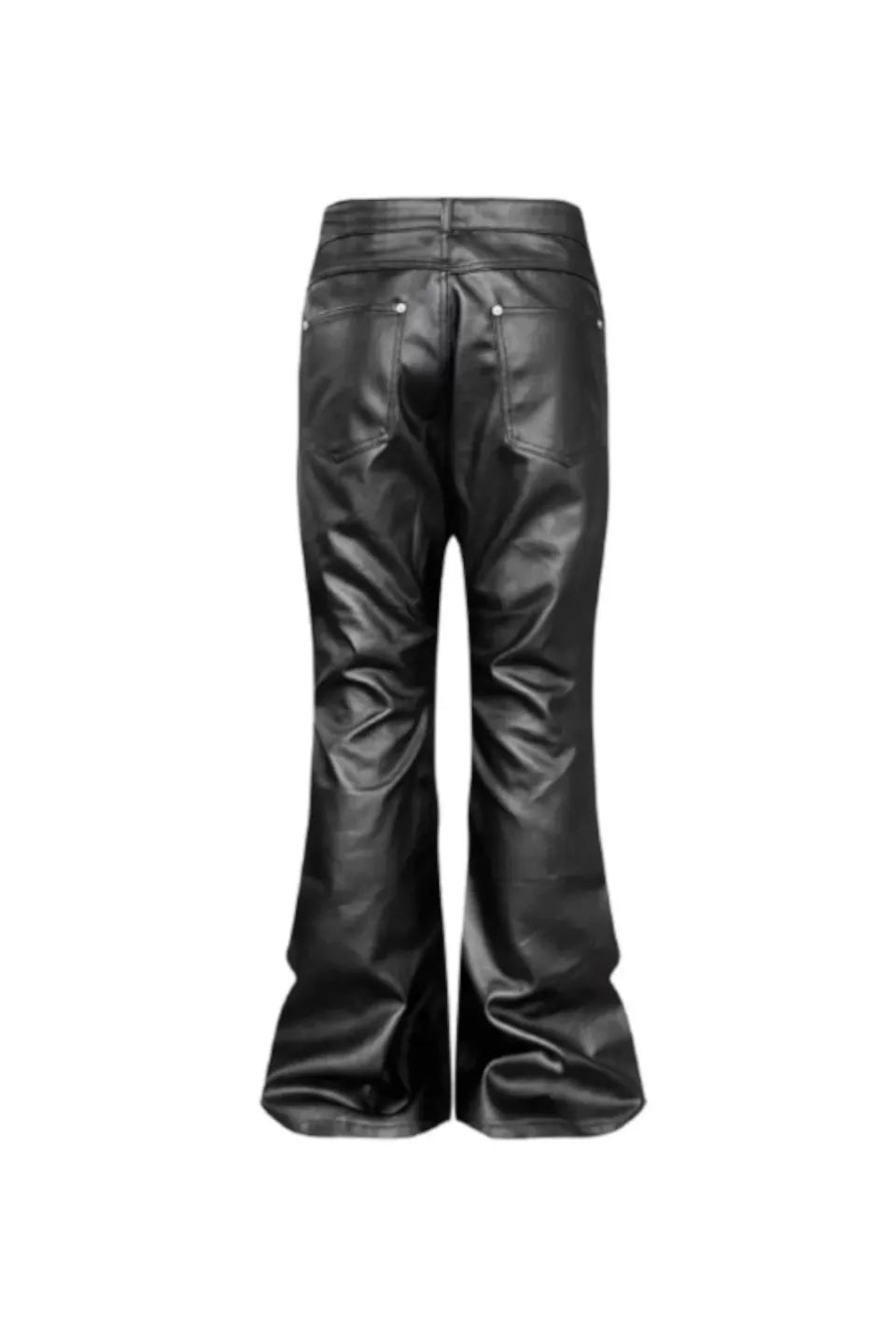 Banded Wax Leather Bell Pants
