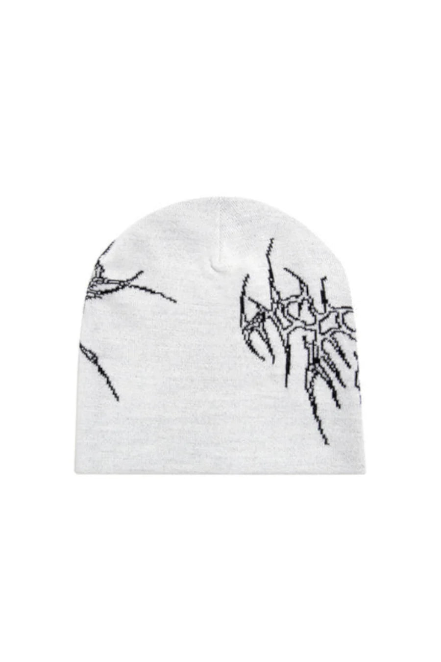 Bone Jacquard Knit Beanie