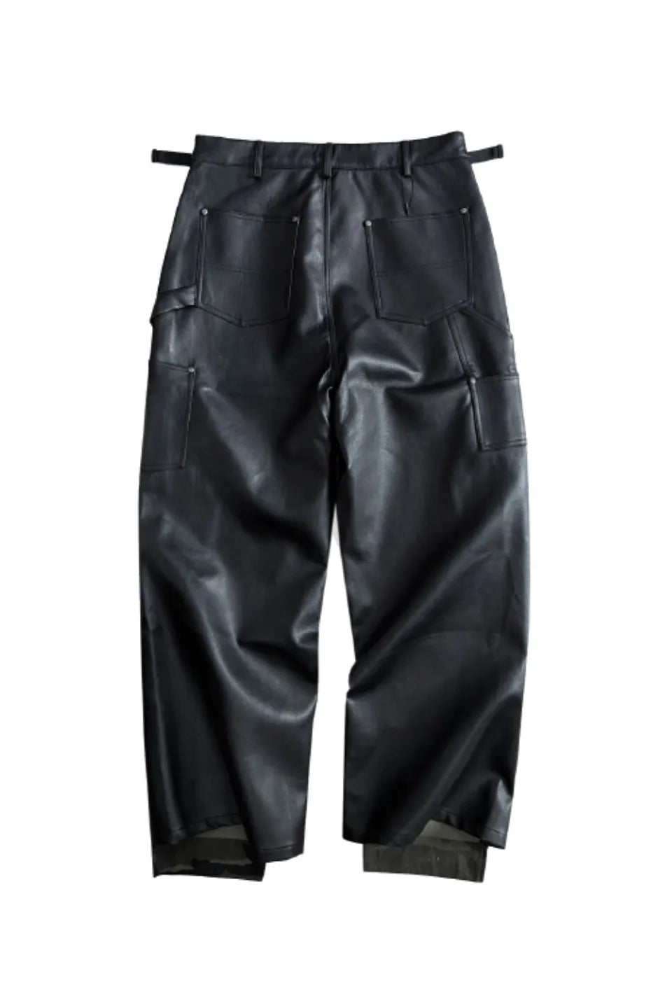 Camouflage Patchwork Leather Distressed Pants