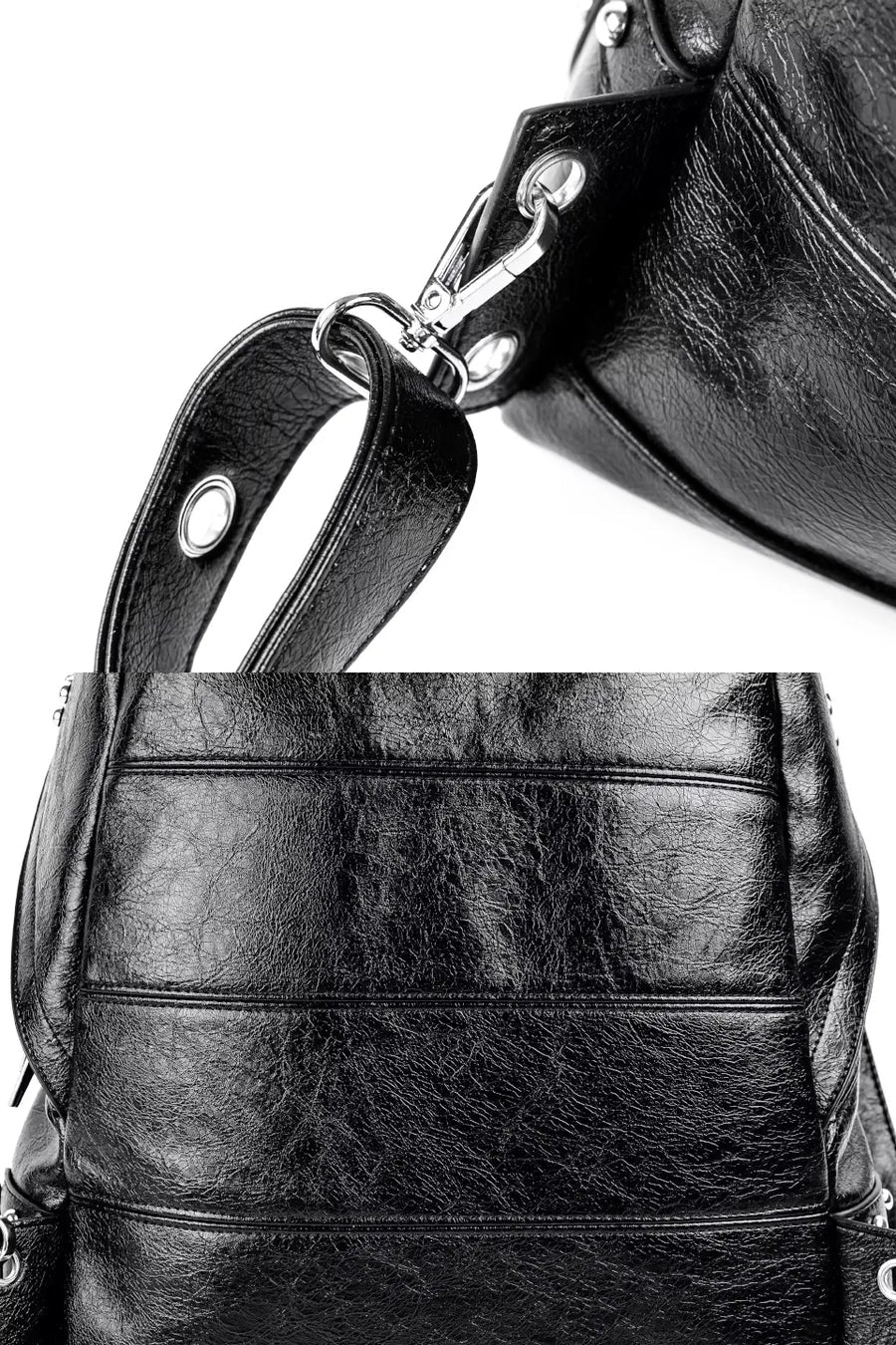 Crackle Pattern Perforated Hardware Backpack