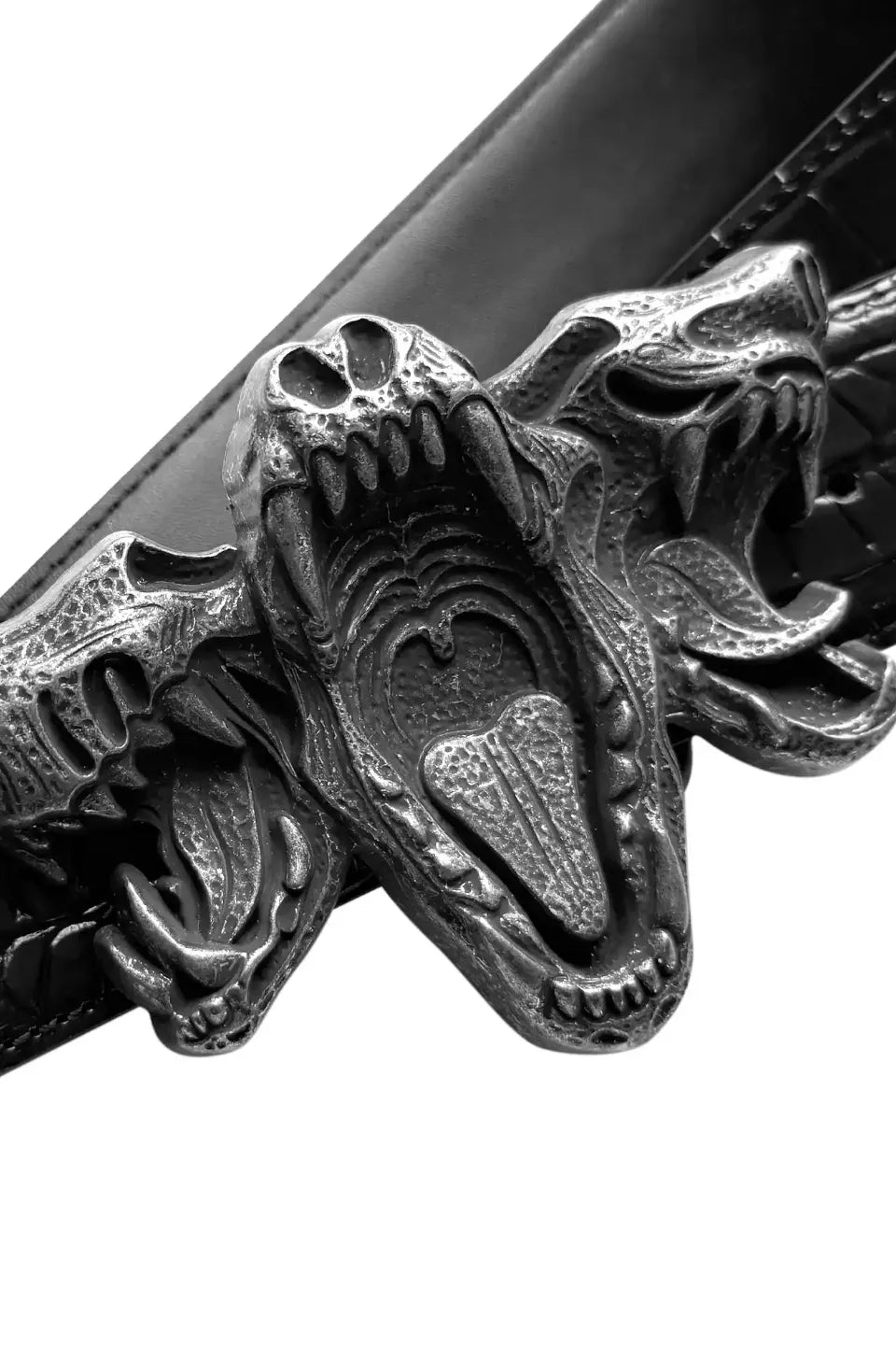 Crocodile Embossed Skeleton Belt