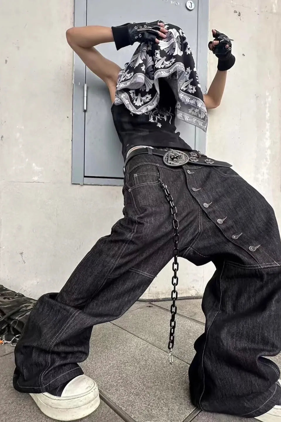 Distressed Dark Cross Tank Top