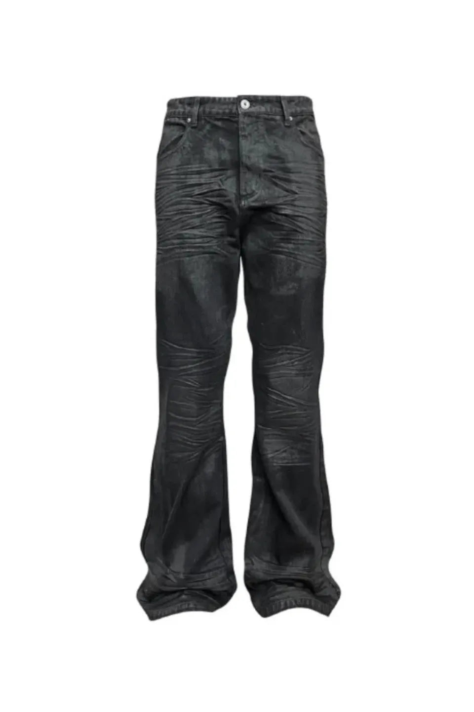 Gothic Metal Waxed Flare Jeans