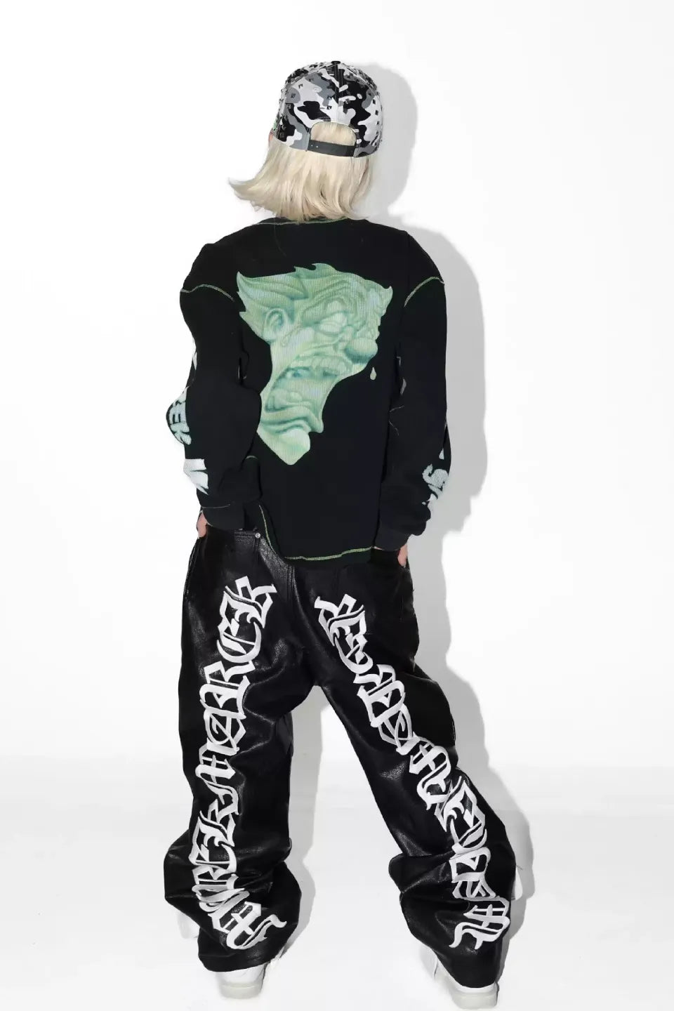 Green Stitching Waffle Joker T-shirt
