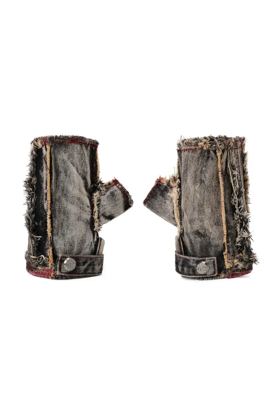 Guardian Beast Frayed Denim Gloves