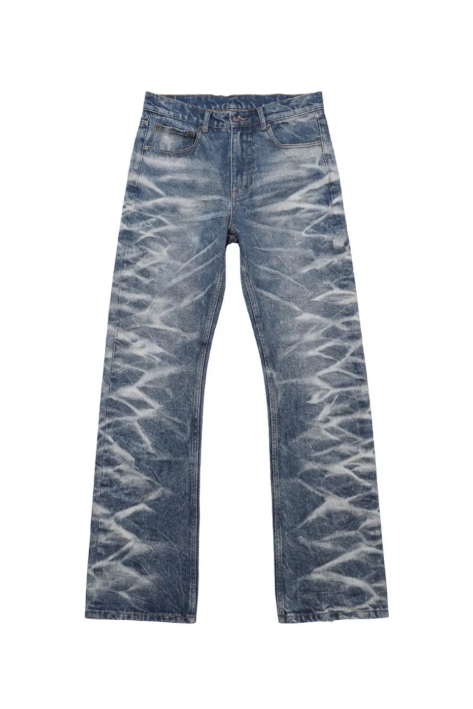 Lightning Pattern Faded Denim