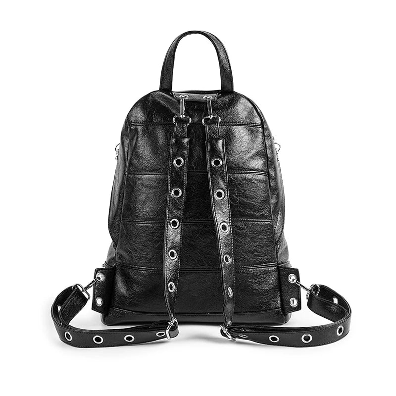 Crackle Pattern Perforated Hardware Backpack