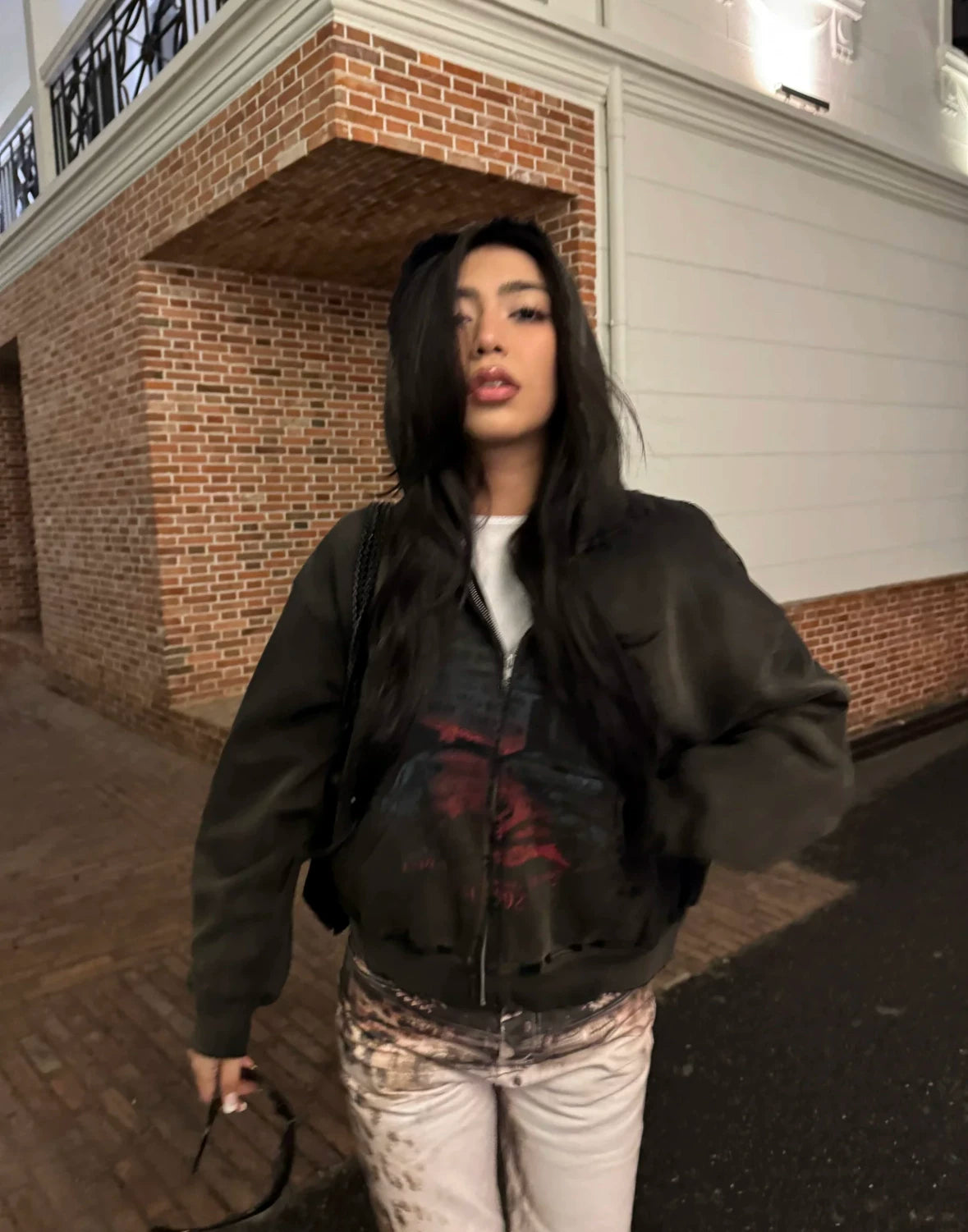 Red Hawk Damage Wash Hoodie