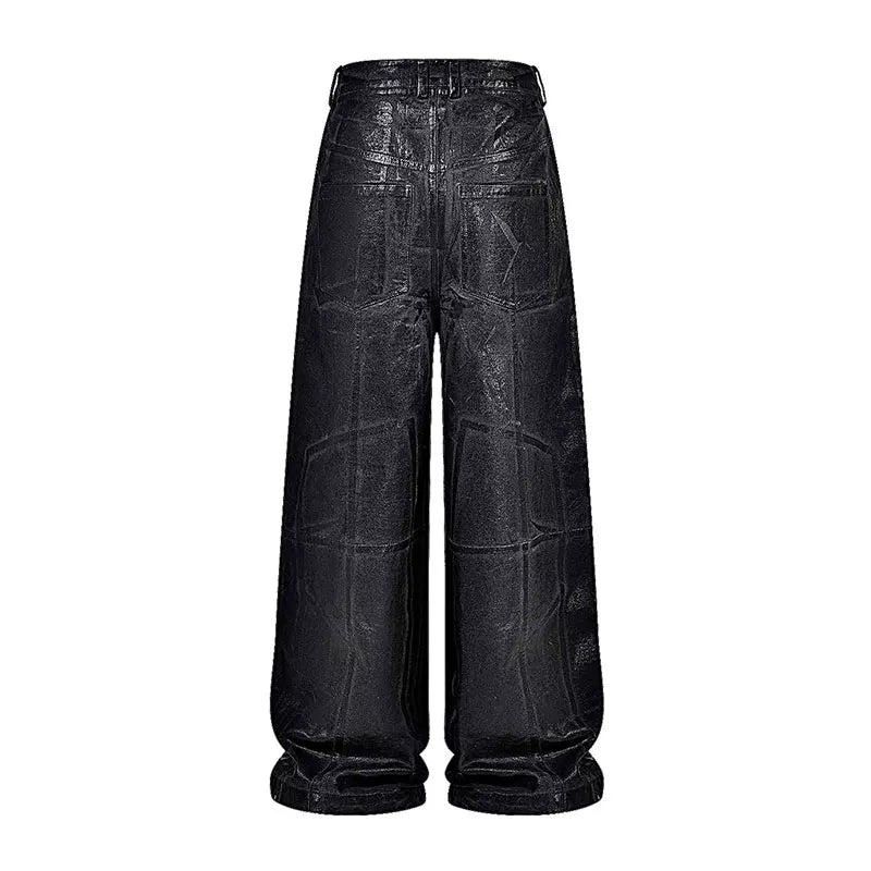 Crack Pattern Waxed Pants