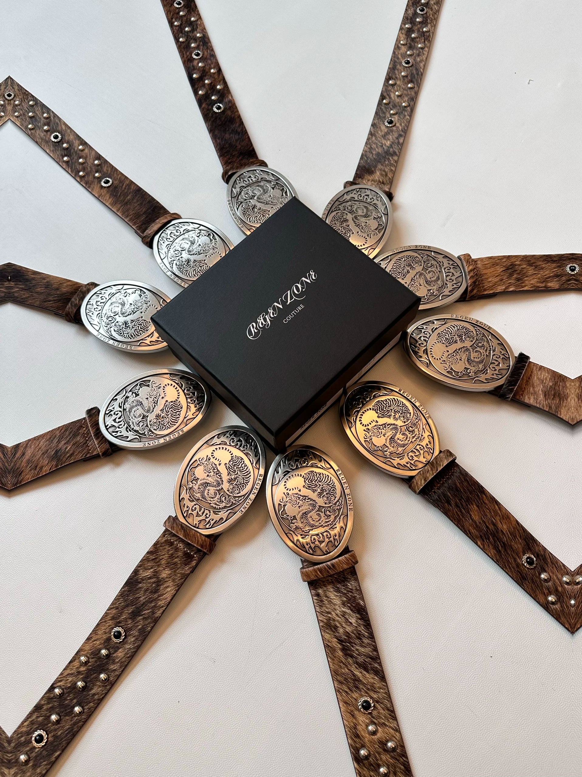 Dragon Tiger Leather Belt