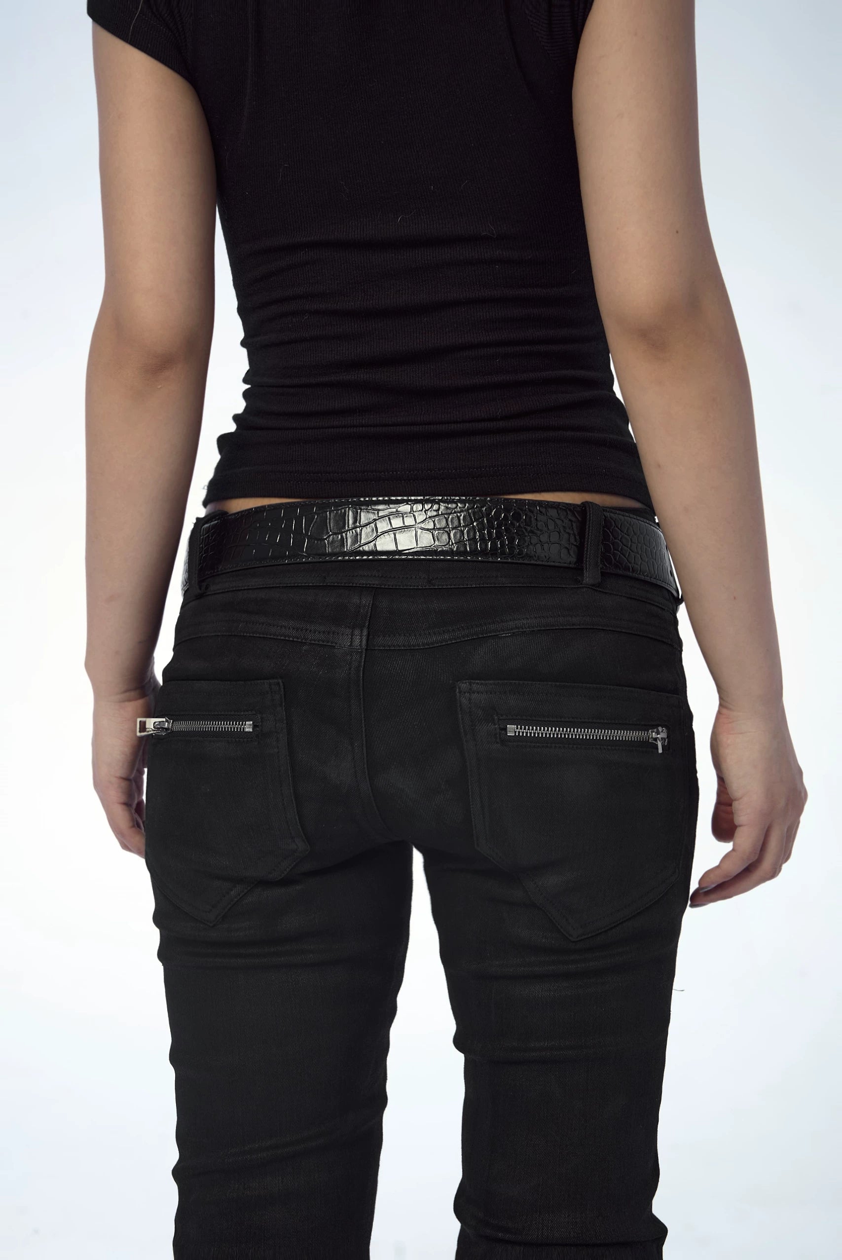 Bone Eagle Crocodile Leather Belt