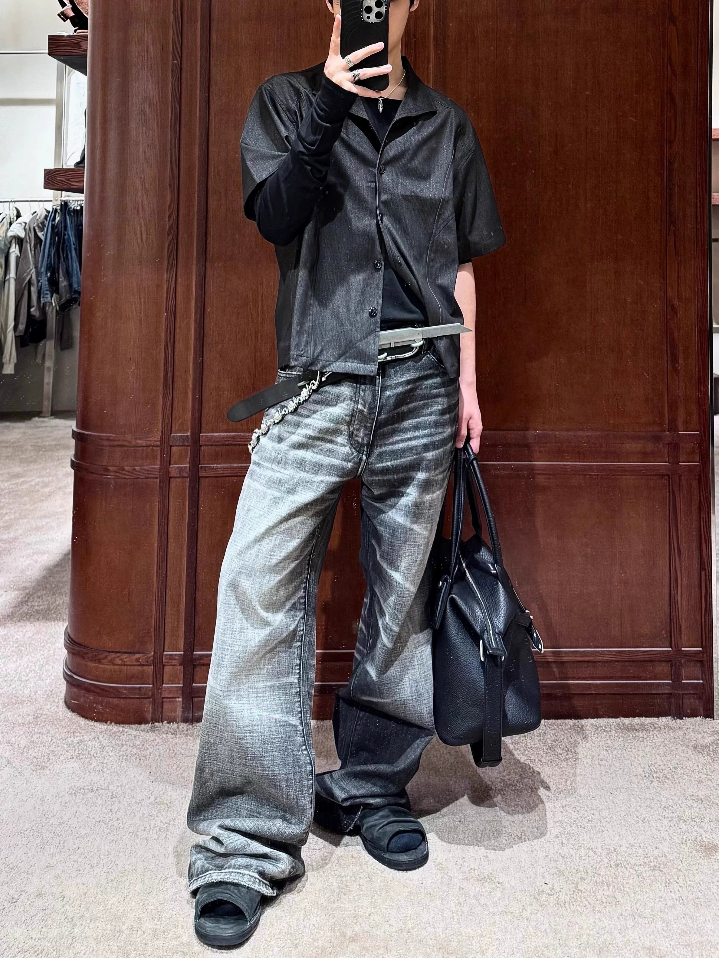 AØT Washed Loose Straight Jeans
