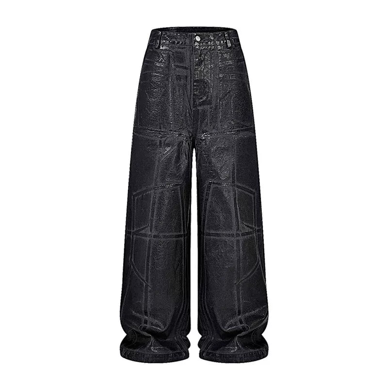 Crack Pattern Waxed Pants