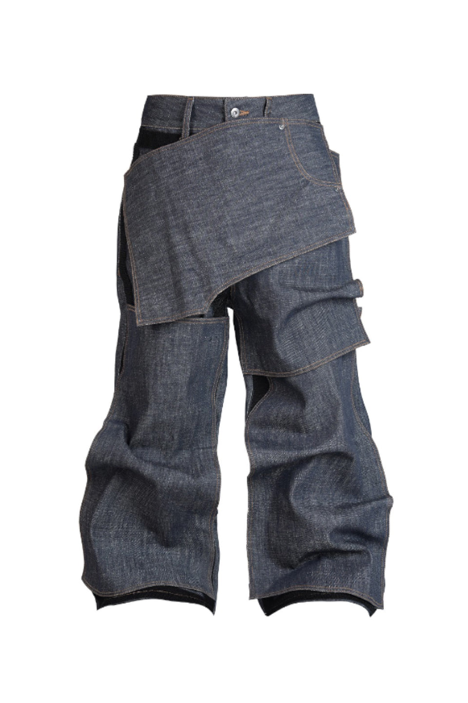 Peel Off Pant Piece Raw Unslaked Raw Cow Jeans in Original Color