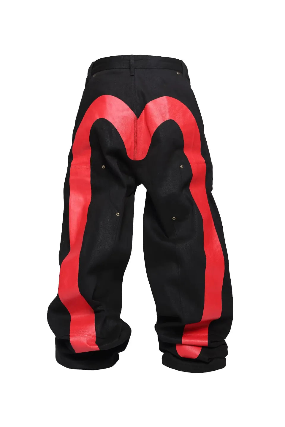 Reverse Panel Wide Leg Jeans