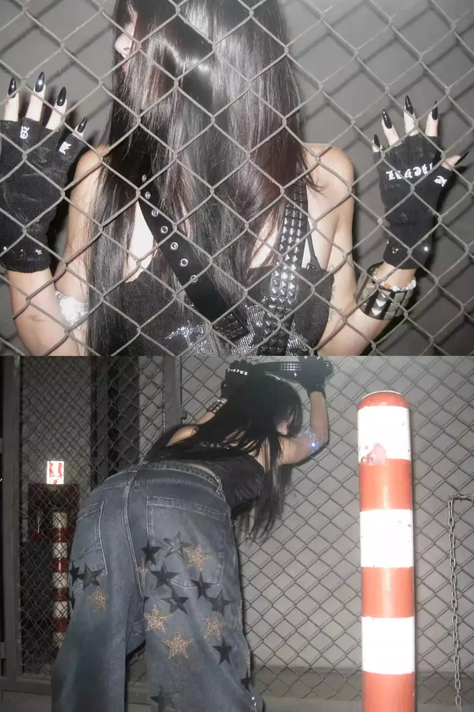Sanskrit Punk Fingerless Gloves