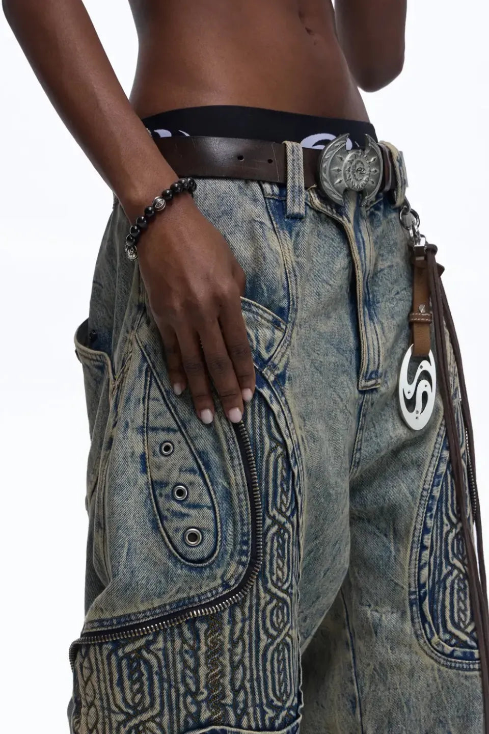 Top Grain Cowhide Axe Shaped Belt