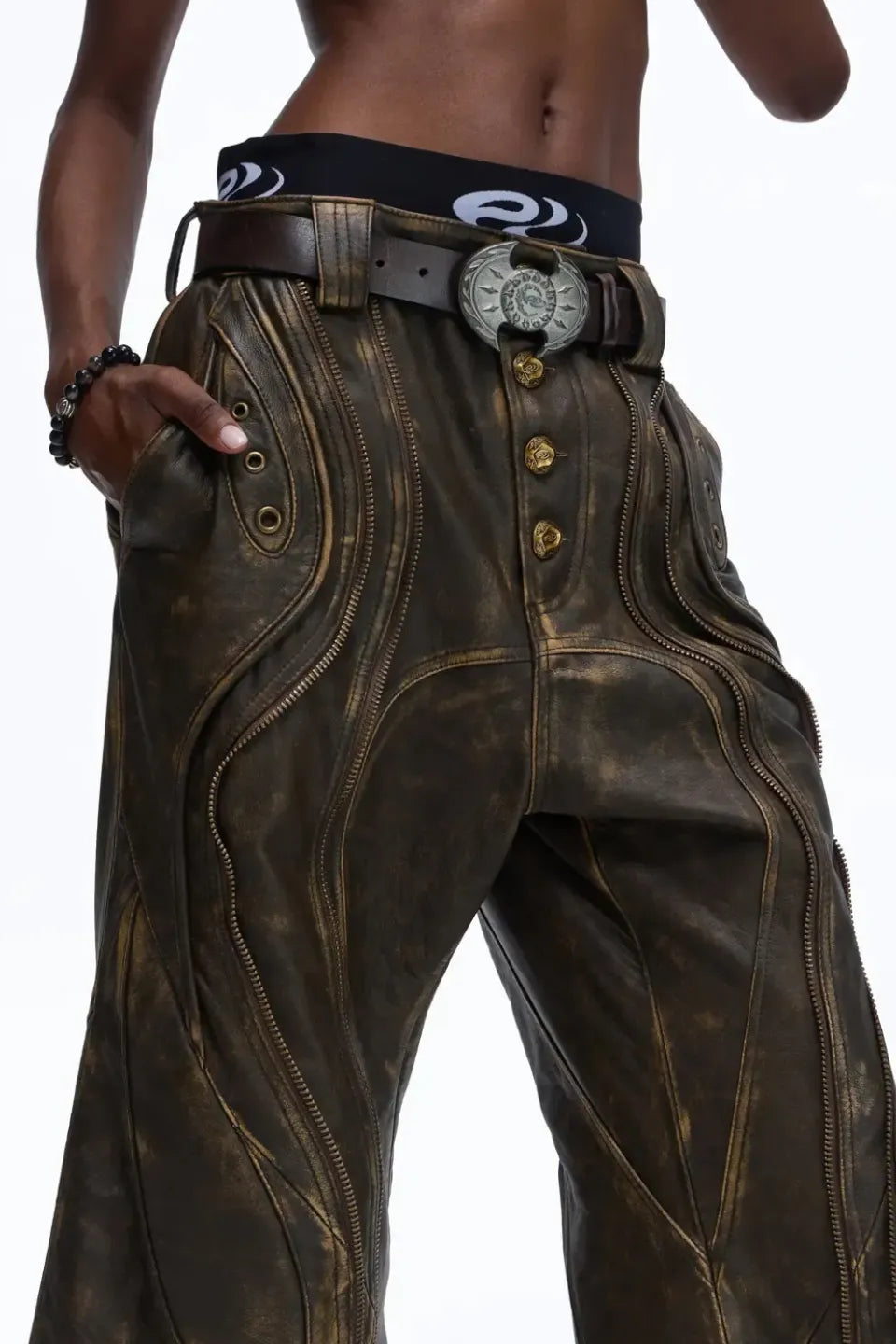 Top Grain Cowhide Axe Shaped Belt
