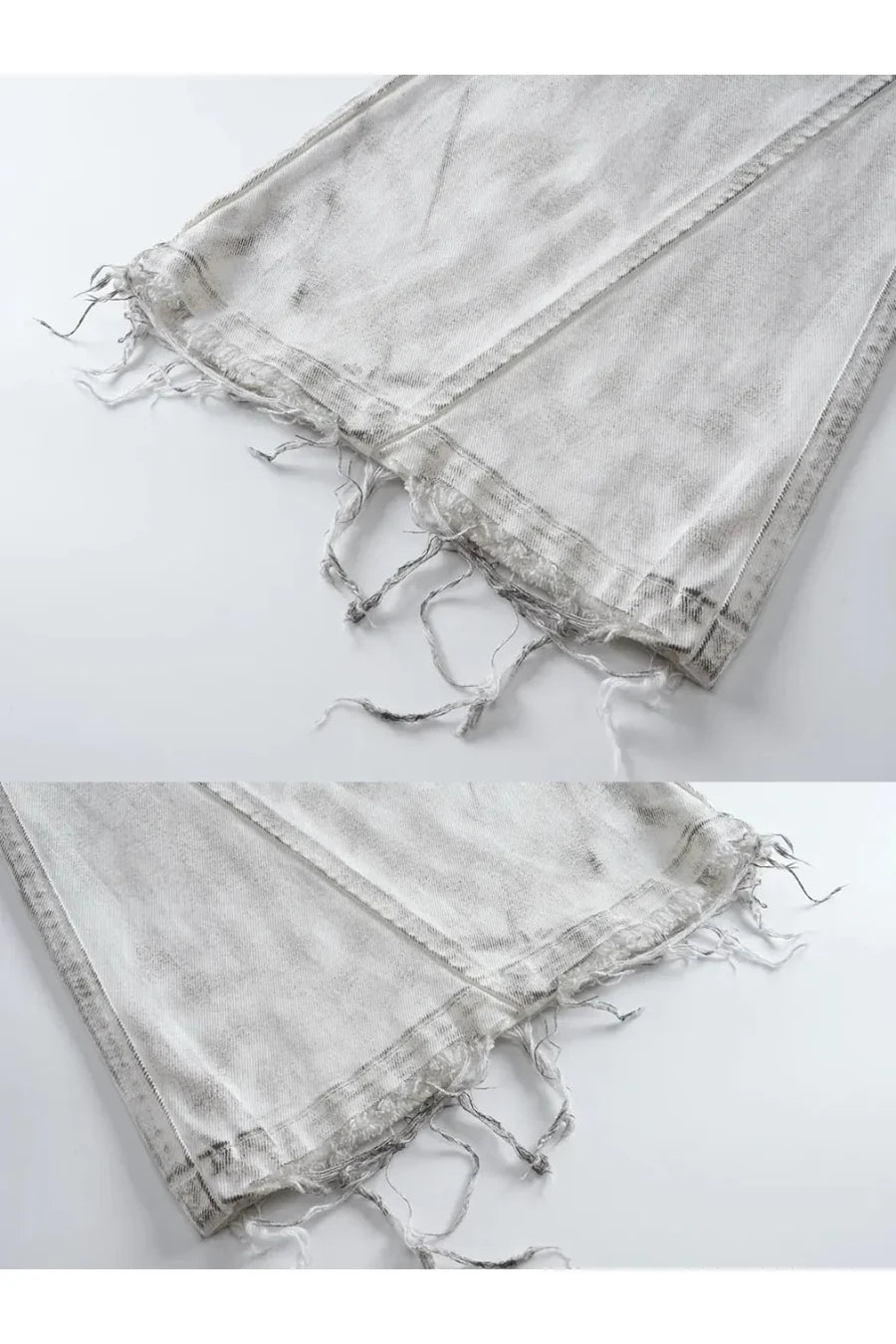 White Distressed Flare Denim Pants