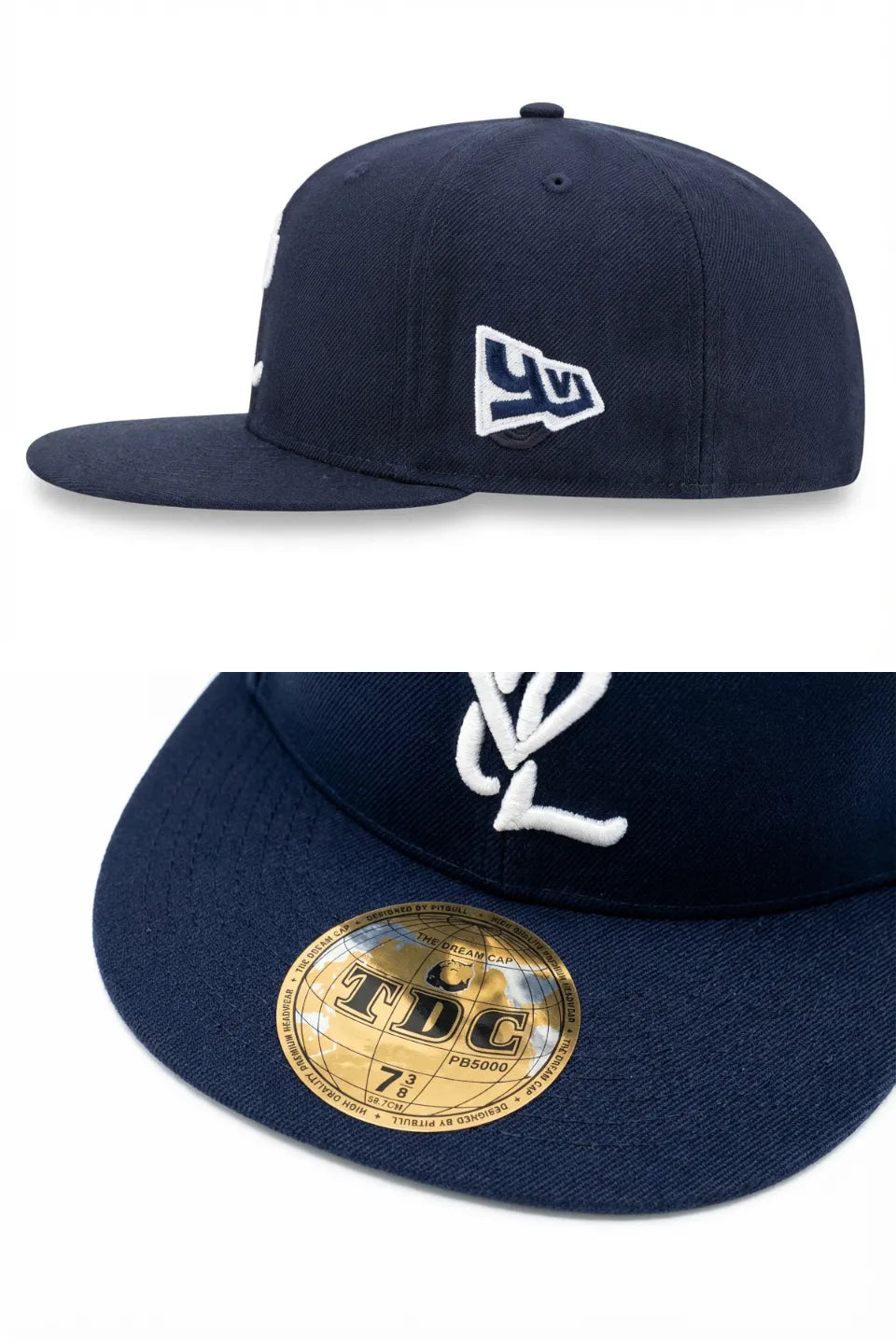 YVL Signature Logo Cap | WHITE ON NAVY